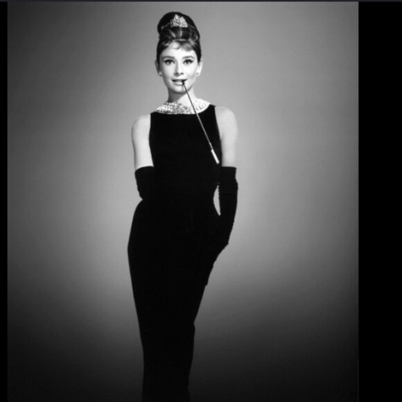 VTG Alex Evenings Black Halter Formal Gown Sz 8 Sheath Maxi Dress Pearl Collar - Picture 14 of 17